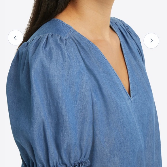 Draper James V Neck Top in Chambray NWT - Picture 5 of 7